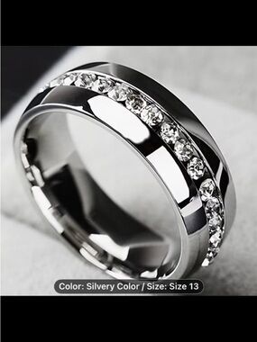 New! Men’s Stylish Stainless Steel Ring. Smooth Inside and Comfortable Fit. (13)